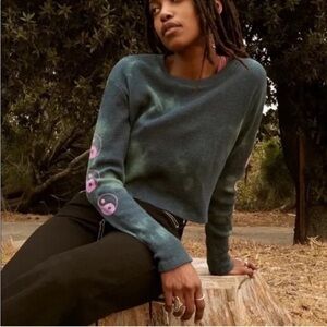 Urban Outfitters Truly Madly Deeply Ying Yang Tie Dye CropThermal Tee